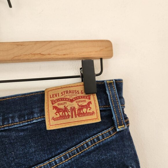 Levi's Ribcage Straight Ankle Jeans Dark Wash Denim Distressed Women's 29 - Picture 7 of 11